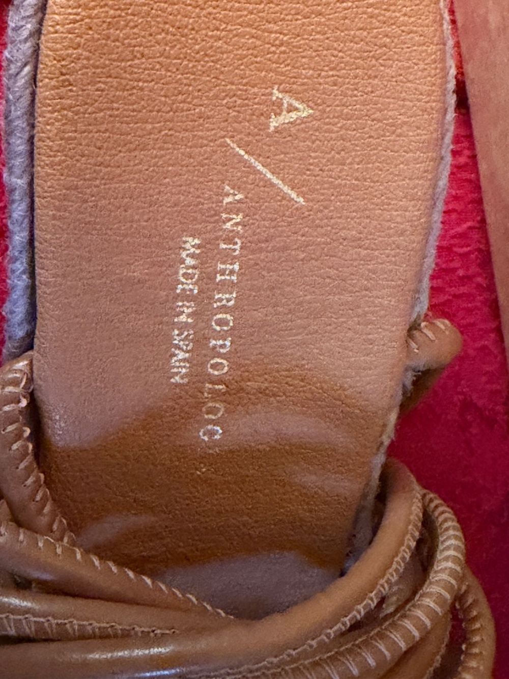 NIB Anthropologie Raffia Platform Heeled Wedge Sandals Brown and Lavender Sz 8 - Picture 3 of 9